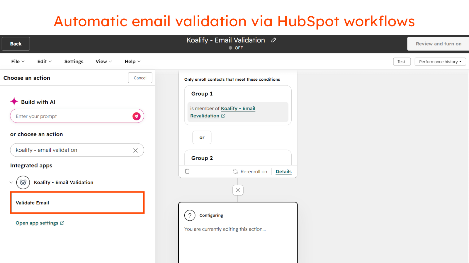 Automatic email validation via HubSpot workflows